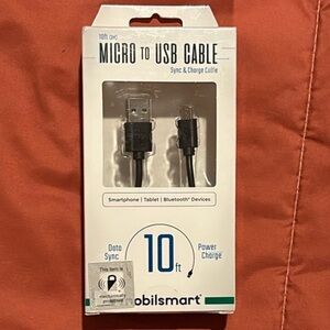Mobilsmart 10ft Micro USB Cable